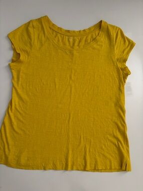 Eileen Fisher Short Sleeve Scoop Neck Tee - Yellow M/M